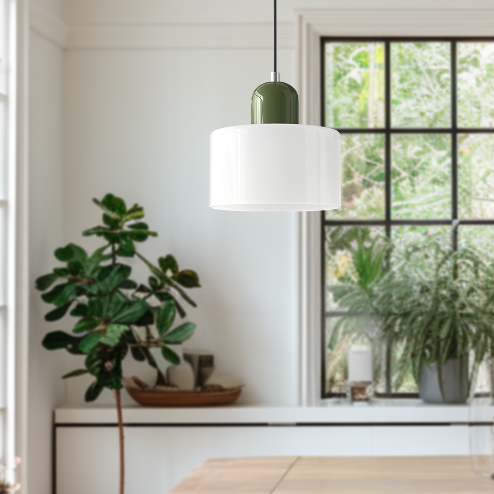 Lille glaspendel - LED, glas/metal, max 12W, trykknapkontakt, E27, CE/UL-certificeret, moderne elegance