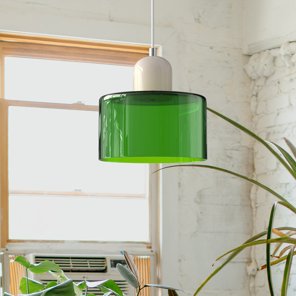 Lille glaspendel - LED, glas/metal, max 12W, trykknapkontakt, E27, CE/UL-certificeret, moderne elegance