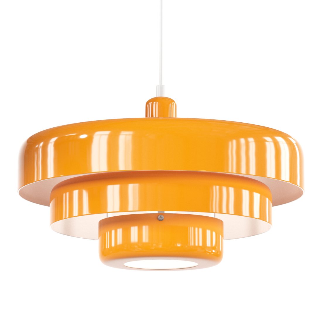 Pendellampe - Mid-Century Modern Jernskærm, Sort & Guld Finish, E27