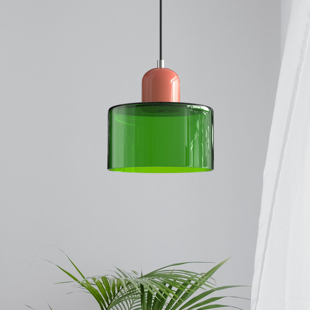 Lille glaspendel - LED, glas/metal, max 12W, trykknapkontakt, E27, CE/UL-certificeret, moderne elegance