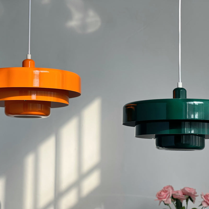 Pendellampe - Mid-Century Modern Jernskærm, Sort & Guld Finish, E27