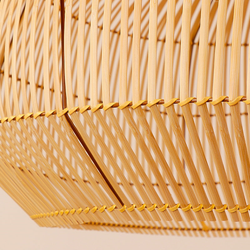 Håndlavet rattan-pendel | Naturlig bambus og træ | Moderne stil | Kompatibel med LED-pære