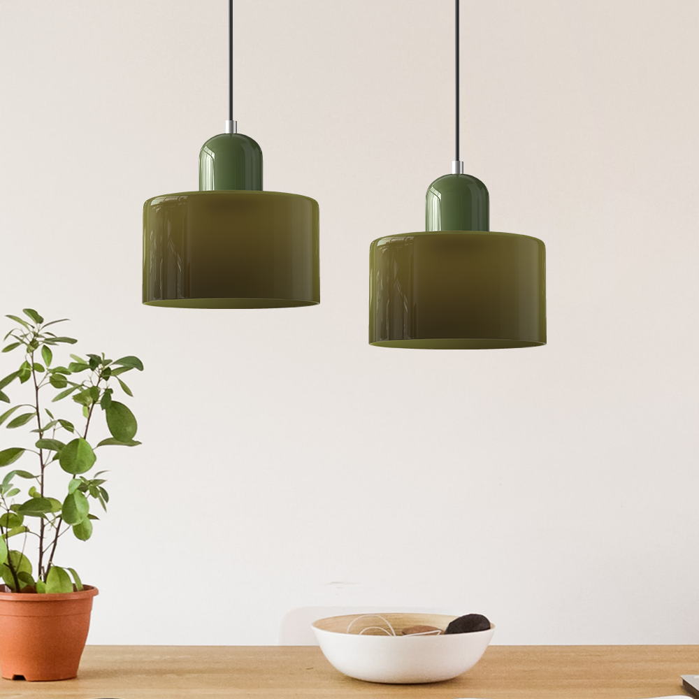 Lille glaspendel - LED, glas/metal, max 12W, trykknapkontakt, E27, CE/UL-certificeret, moderne elegance