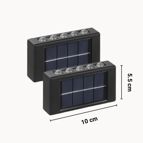 Solcelledrevet LED-Væglampe Sæt - Trådløs, IP65 Vandtæt, 10t Belysning