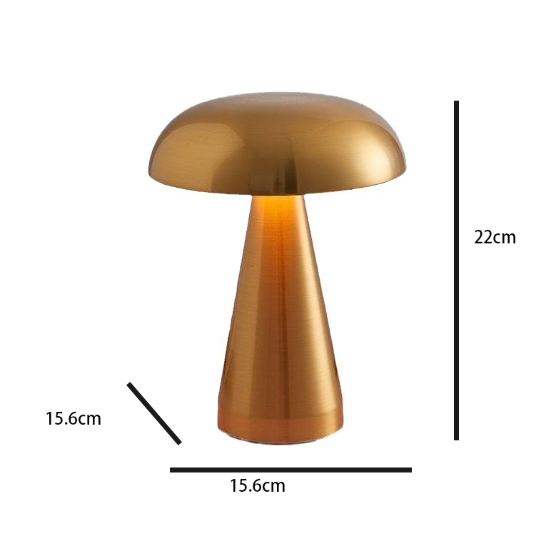 Genopladelig bordlampe | 1800mAh batteri, USB-C opladning, 3 lysintensiteter, metalhus