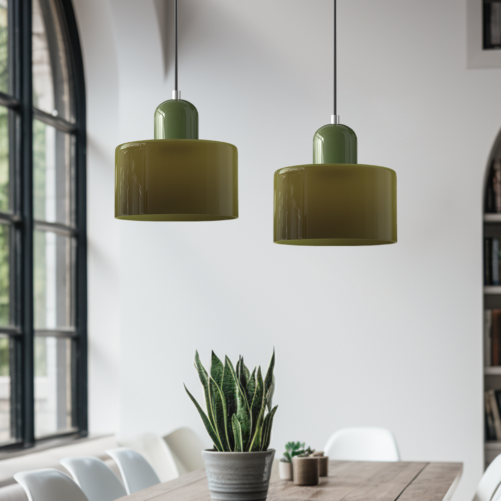 Lille glaspendel - LED, glas/metal, max 12W, trykknapkontakt, E27, CE/UL-certificeret, moderne elegance
