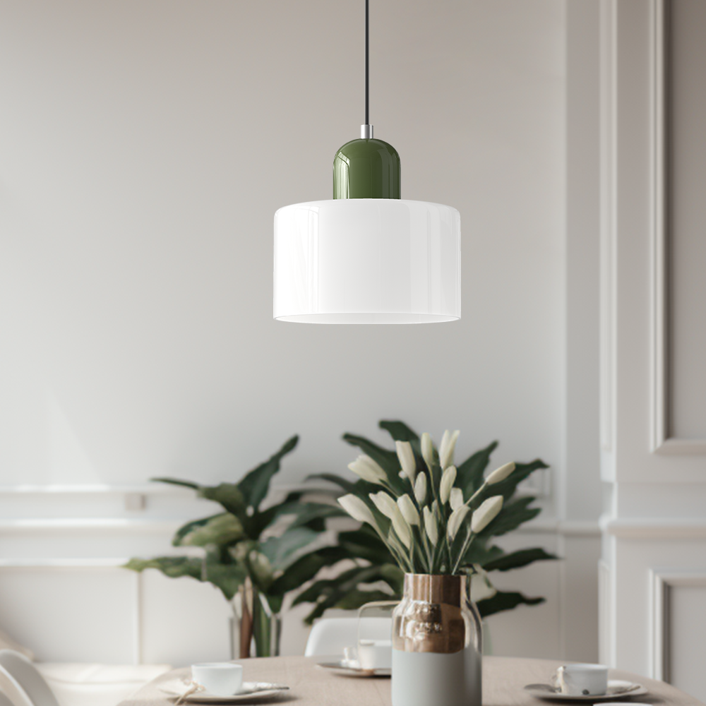 Lille glaspendel - LED, glas/metal, max 12W, trykknapkontakt, E27, CE/UL-certificeret, moderne elegance