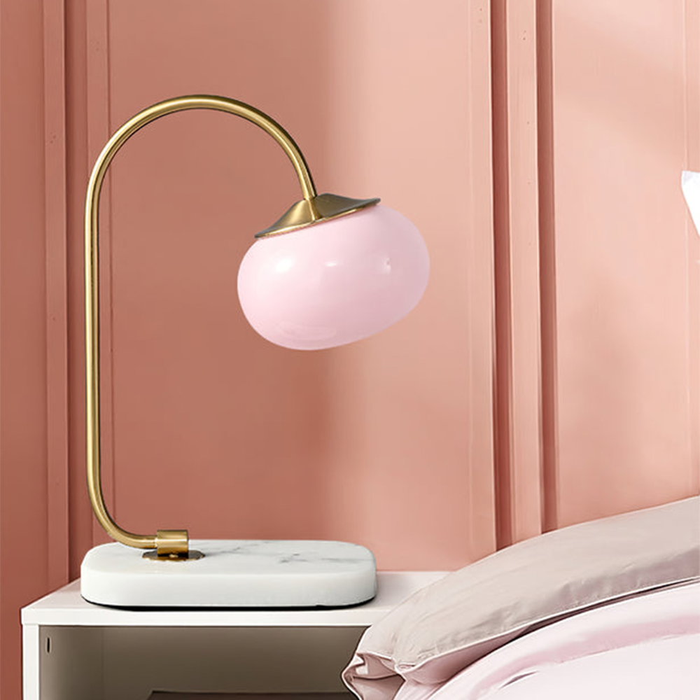 Marshmallow | Bordlampe i metal og glas