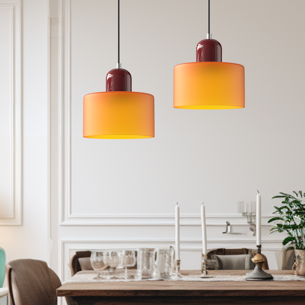 Lille glaspendel - LED, glas/metal, max 12W, trykknapkontakt, E27, CE/UL-certificeret, moderne elegance