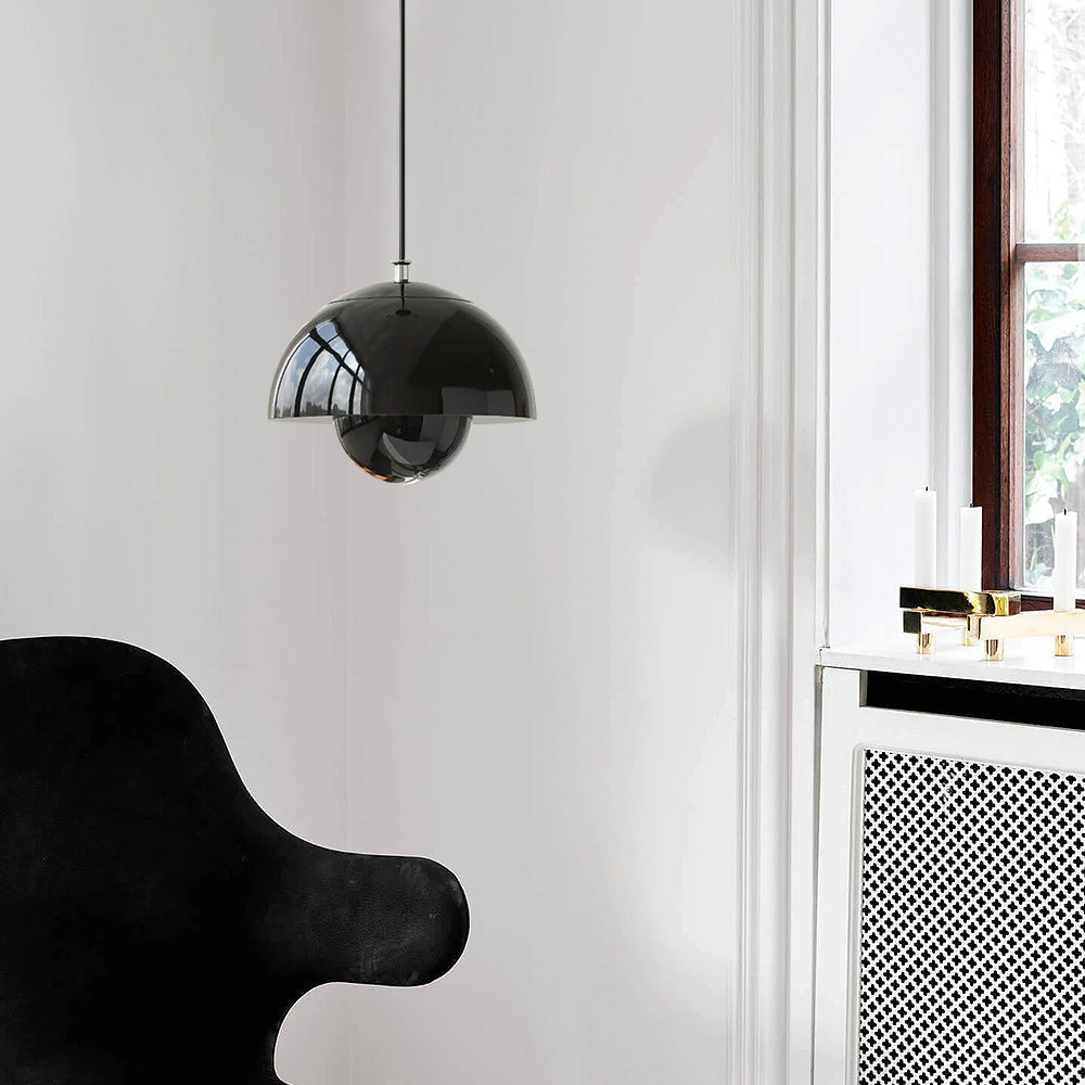 Moderne knop-væglampe af metal - LED-pendel med justerbart kabel, 1 lyskilde
