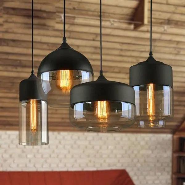 Moderne nordisk køkkenpendel - 4 former, klar glasskærm, LED, E27, 220V, metal- og trædetaljer, CCC/CE/ROHS-certificeret