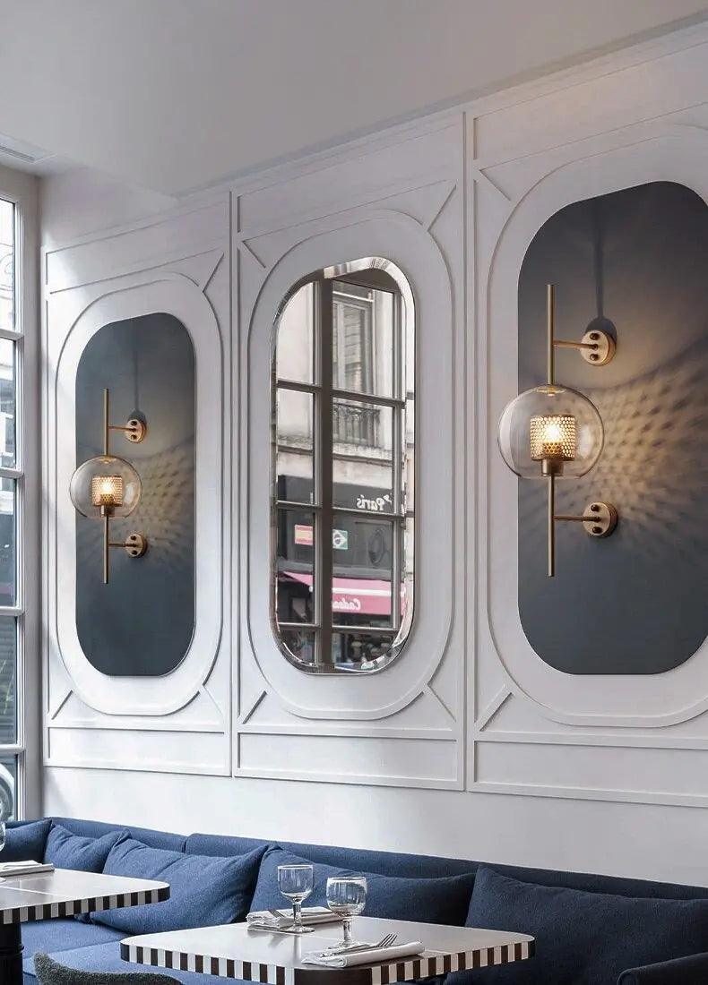 Luksuriøs Væglampe - Moderne Nordisk Design, Glas og Metal, Nem Installation