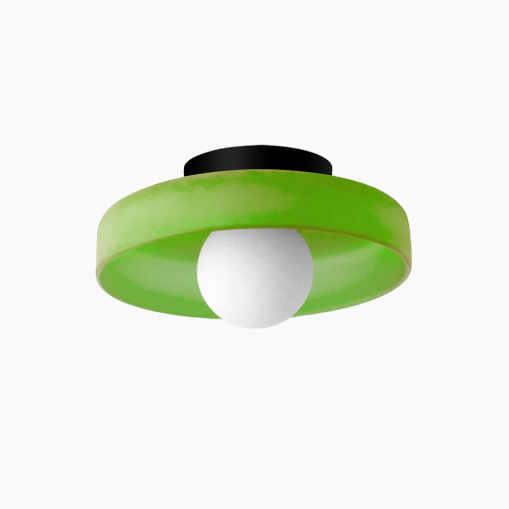 Moderne loftslampe D25/35cm med mundblæst, sandblæst, ravfarvet glasskærm og hvid, matteret diffusor | G9 LED | AC 220V-240V