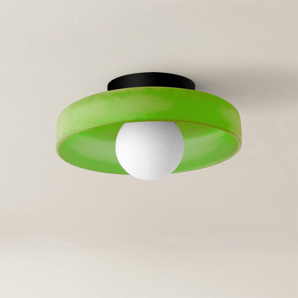 Moderne loftslampe D25/35cm med mundblæst, sandblæst, ravfarvet glasskærm og hvid, matteret diffusor | G9 LED | AC 220V-240V
