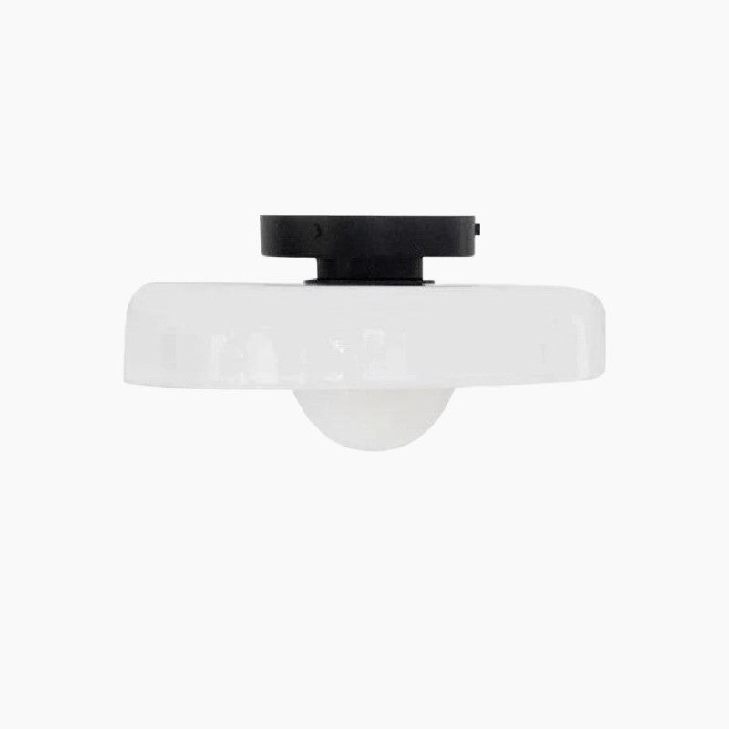 Moderne loftslampe D25/35cm med mundblæst, sandblæst, ravfarvet glasskærm og hvid, matteret diffusor | G9 LED | AC 220V-240V