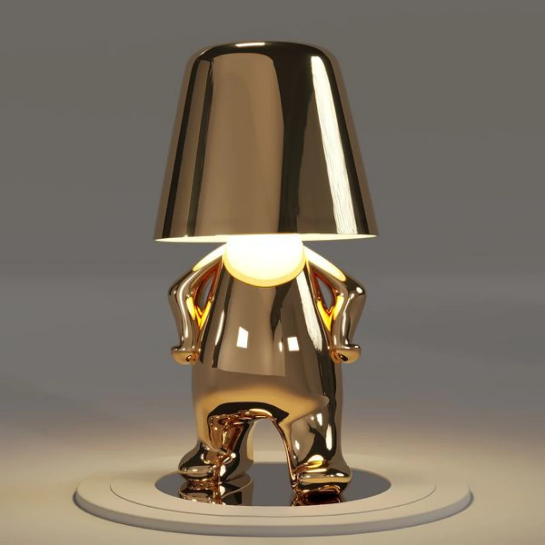 RayDude | Lampe med gylden mand