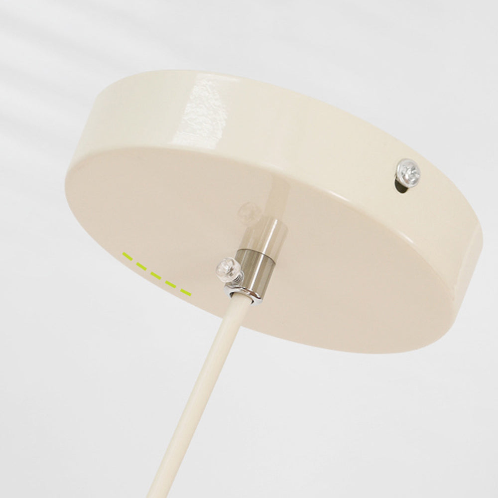 Cremefarvet skålformet jernpendel - Moderne LED-pendel, 30 cm i diameter, hvidt matteret glas og trælook, AC-betjening, 90-260V