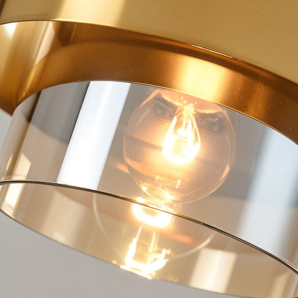 Moderne industriel hængelampe med justerbart 120 cm kabel - E27-loftslampe i metal og glas, vekselstrøm, ROHS/CCC/CE-certificeret