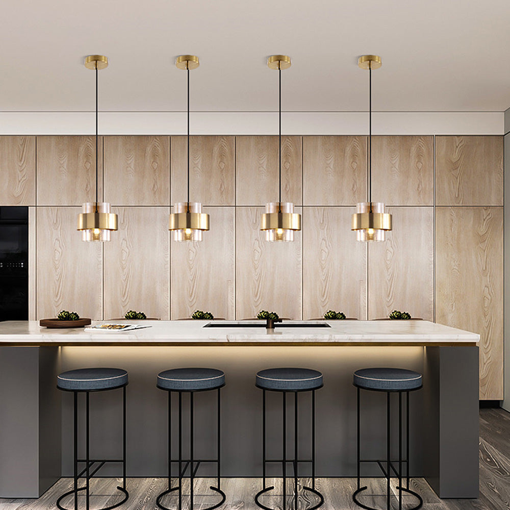 Moderne industriel hængelampe med justerbart 120 cm kabel - E27-loftslampe i metal og glas, vekselstrøm, ROHS/CCC/CE-certificeret