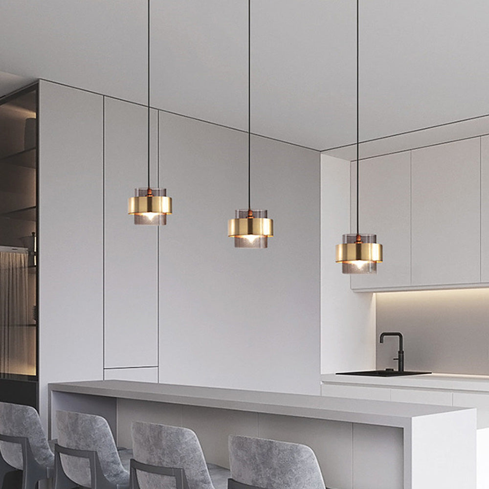 Moderne industriel hængelampe med justerbart 120 cm kabel - E27-loftslampe i metal og glas, vekselstrøm, ROHS/CCC/CE-certificeret