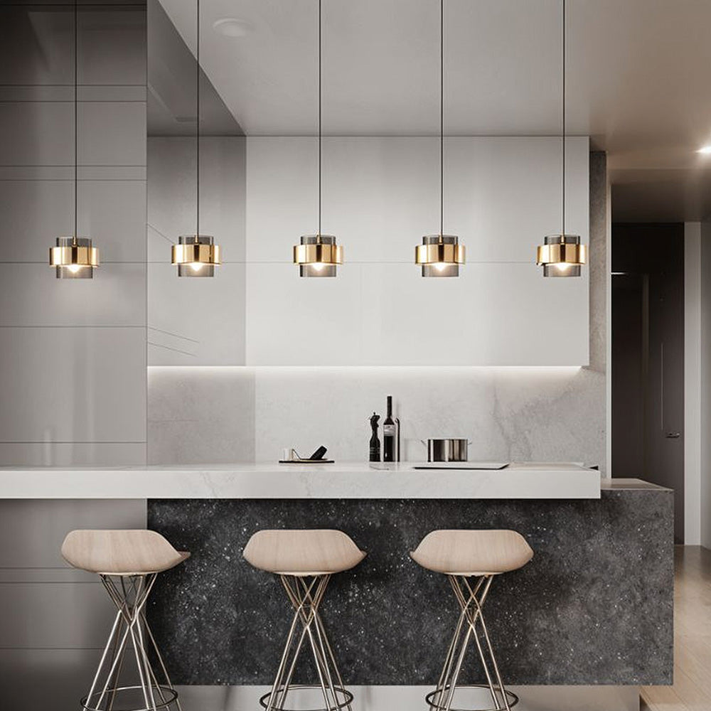 Moderne industriel hængelampe med justerbart 120 cm kabel - E27-loftslampe i metal og glas, vekselstrøm, ROHS/CCC/CE-certificeret