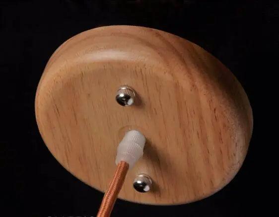 Moderne træpendel i naturligt trædesign, E27-sokkel