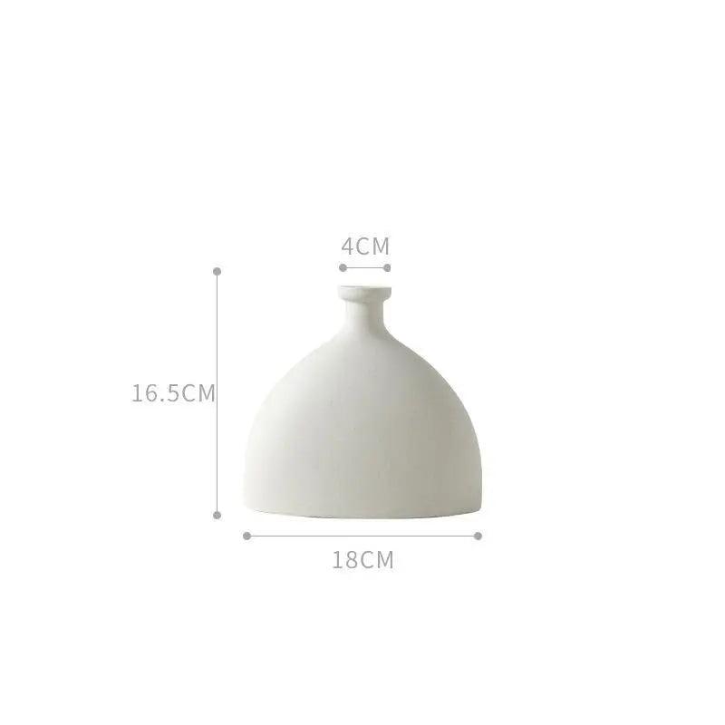 Håndlavet Hvid Keramikvase - Uglaseret, Moderne Design til Planter og Blomster