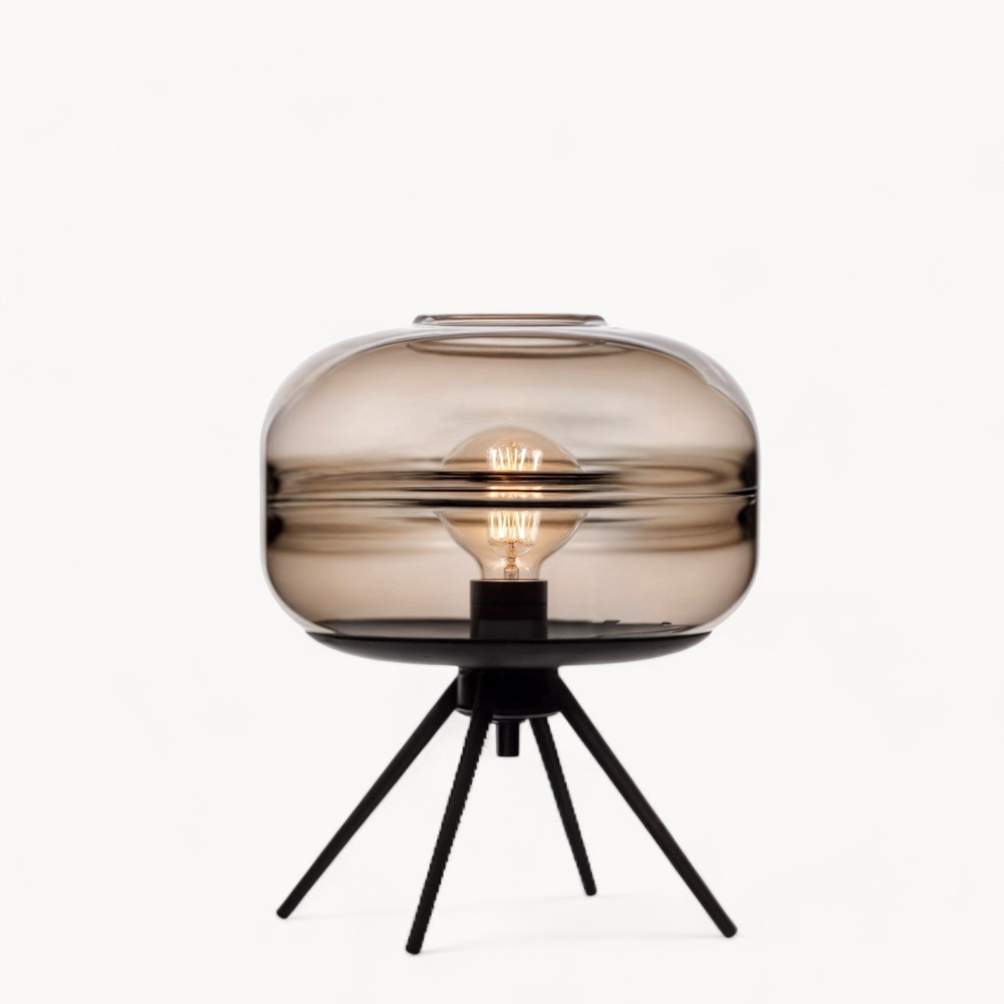 Postmoderne kuppelglasbordlampe - Lysebrun/røggrå/blå, E27, 110V-120V, CE/UL-certificeret, Plug-in, Moderne design