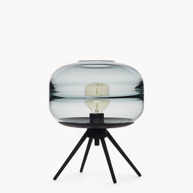 Postmoderne kuppelglasbordlampe - Lysebrun/røggrå/blå, E27, 110V-120V, CE/UL-certificeret, Plug-in, Moderne design