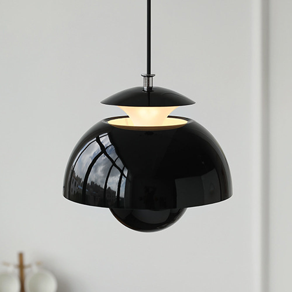 Moderne knop-væglampe af metal - LED-pendel med justerbart kabel, 1 lyskilde