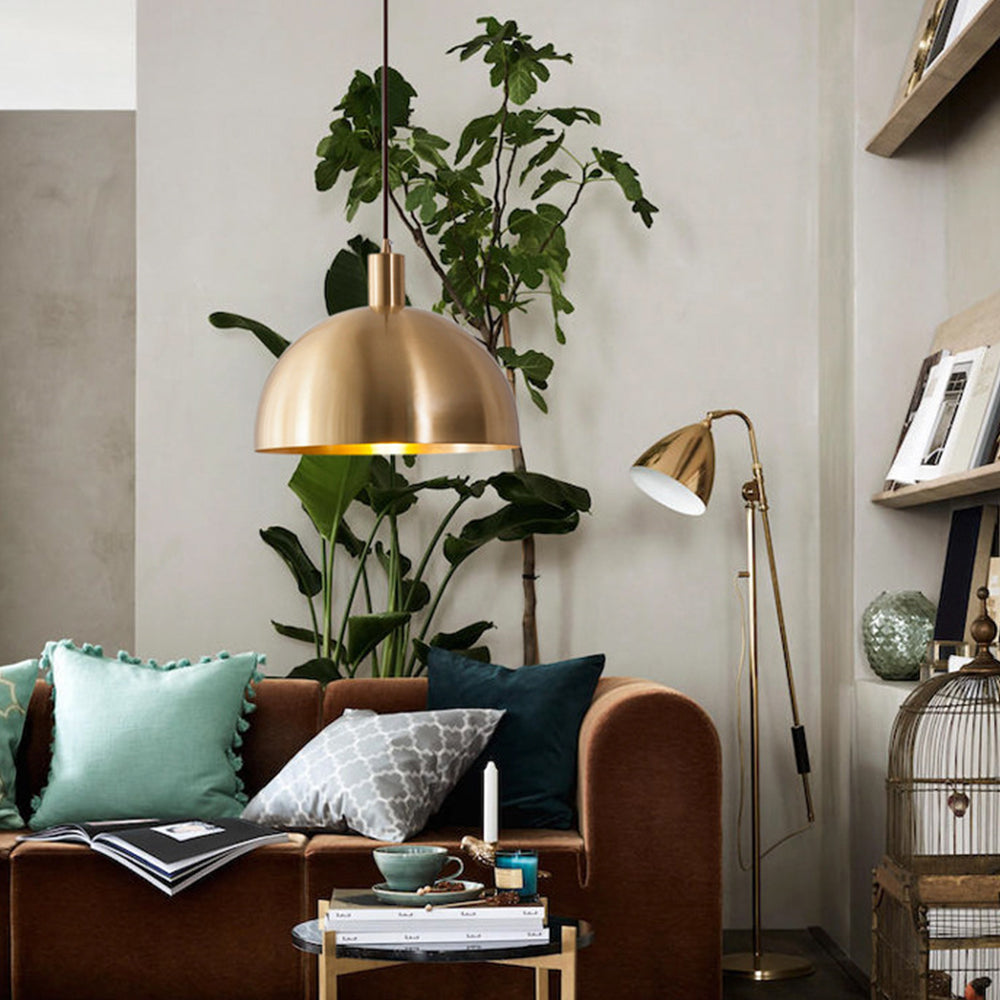 Moderne Messingpendel fra Midten af Årtiet - Justerbar Ledning, Kuppelskærm
