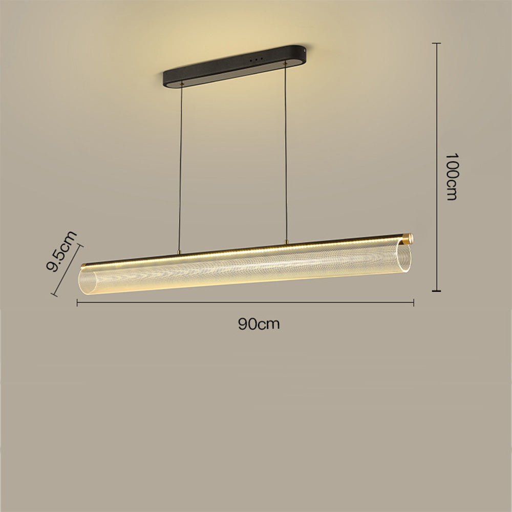 Frosted Clear LED-pendel - nordisk moderne stil, 72W, akryl & aluminium, justerbar, dæmpbar, til stue & dekoration