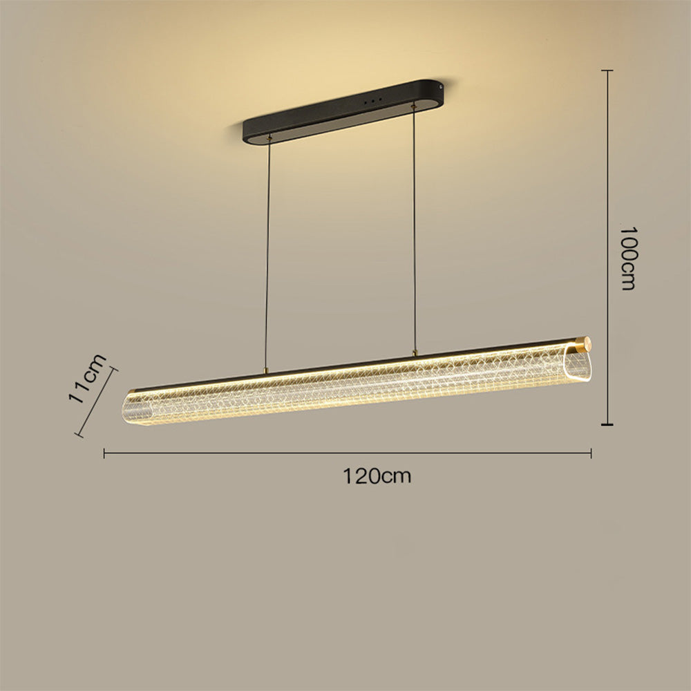 Frosted Clear LED-pendel - nordisk moderne stil, 72W, akryl & aluminium, justerbar, dæmpbar, til stue & dekoration