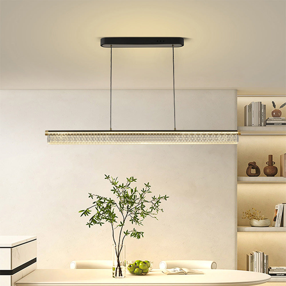 Frosted Clear LED-pendel - nordisk moderne stil, 72W, akryl & aluminium, justerbar, dæmpbar, til stue & dekoration