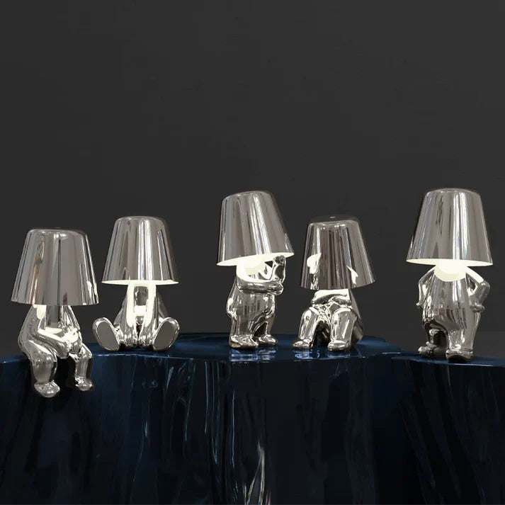 RayDude | Lampe med gylden mand