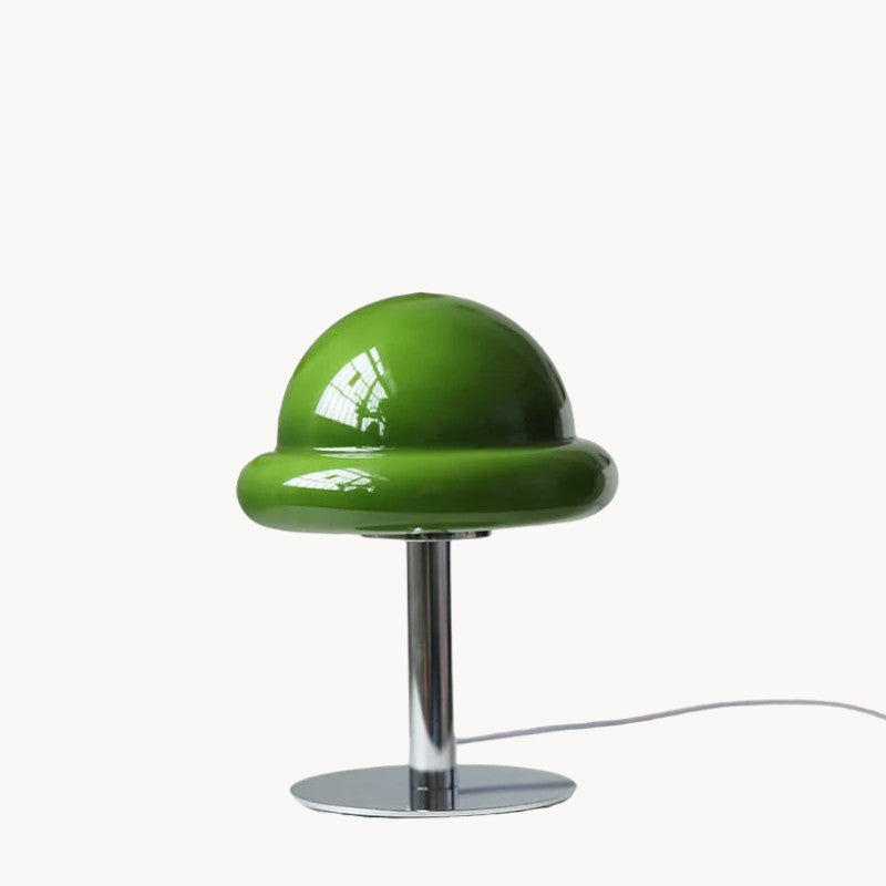 Mid Century Modern Mushroom bordlampe | LED, flerfarvet, glassten, tænd/sluk-kontakt, UL-certificeret