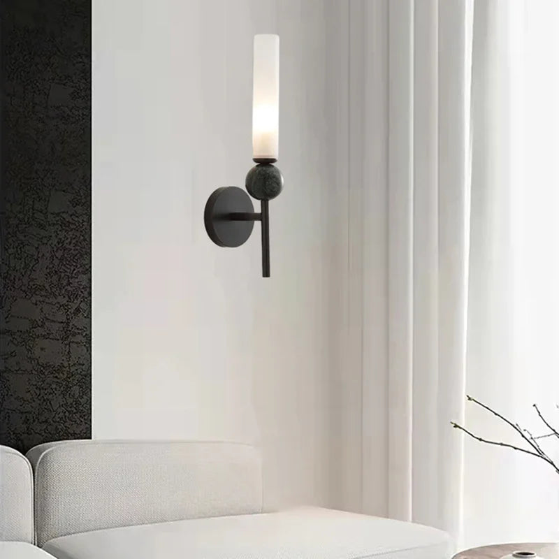 Marmor-væglampe, guld eller sort, kobber & marmor, G9 LED 5W 3000K, moderne stil