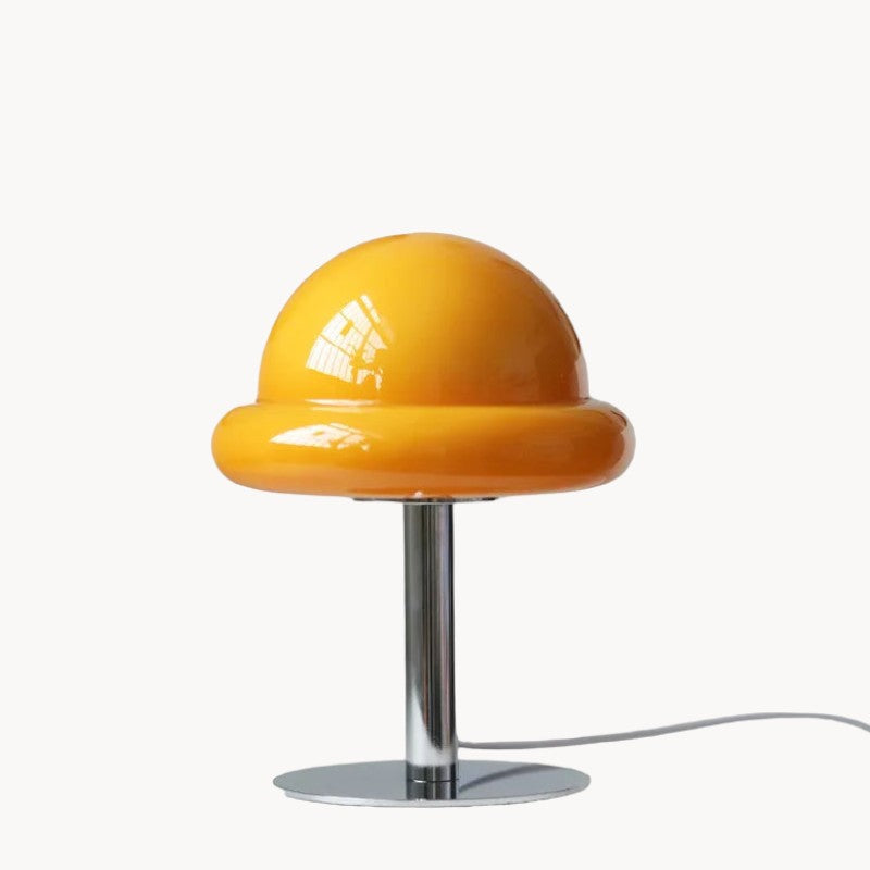 Mid Century Modern Mushroom bordlampe | LED, flerfarvet, glassten, tænd/sluk-kontakt, UL-certificeret