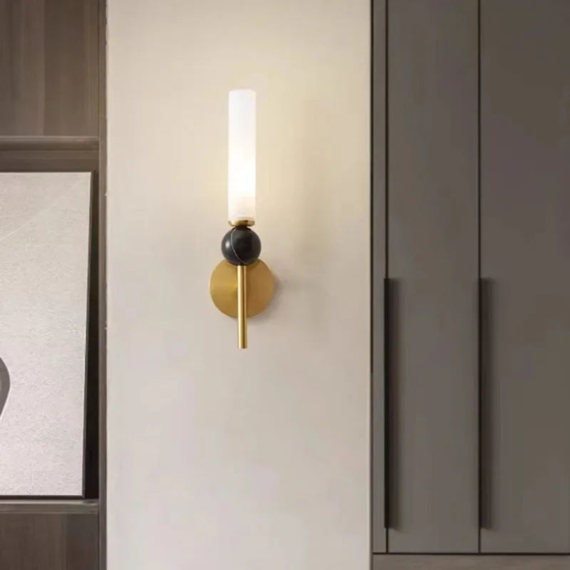 Marmor-væglampe, guld eller sort, kobber & marmor, G9 LED 5W 3000K, moderne stil