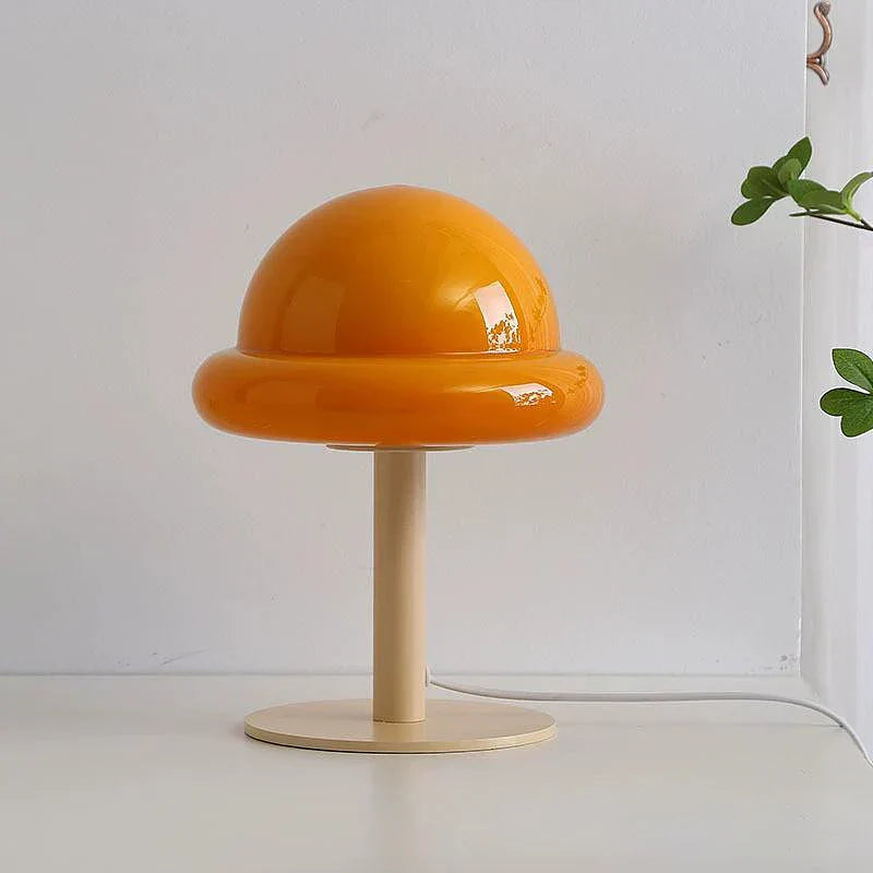 Mid Century Modern Mushroom bordlampe | LED, flerfarvet, glassten, tænd/sluk-kontakt, UL-certificeret