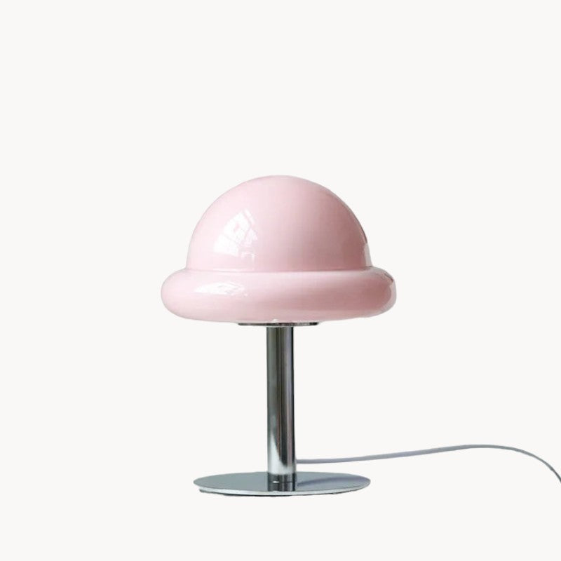 Mid Century Modern Mushroom bordlampe | LED, flerfarvet, glassten, tænd/sluk-kontakt, UL-certificeret
