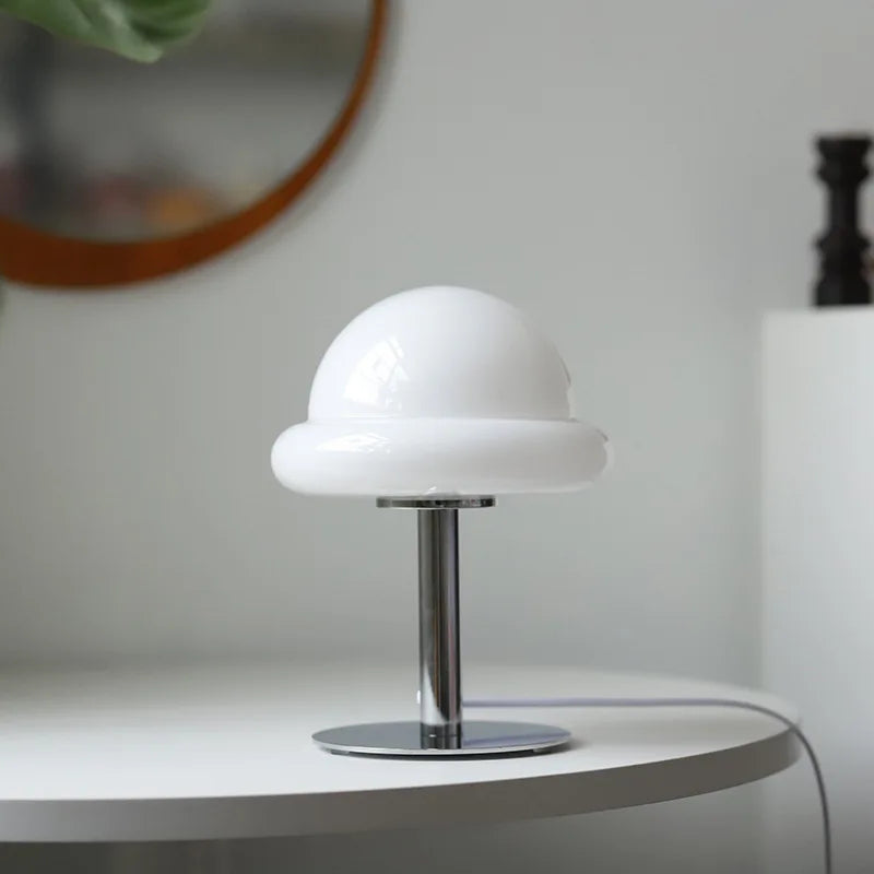 Mid Century Modern Mushroom bordlampe | LED, flerfarvet, glassten, tænd/sluk-kontakt, UL-certificeret