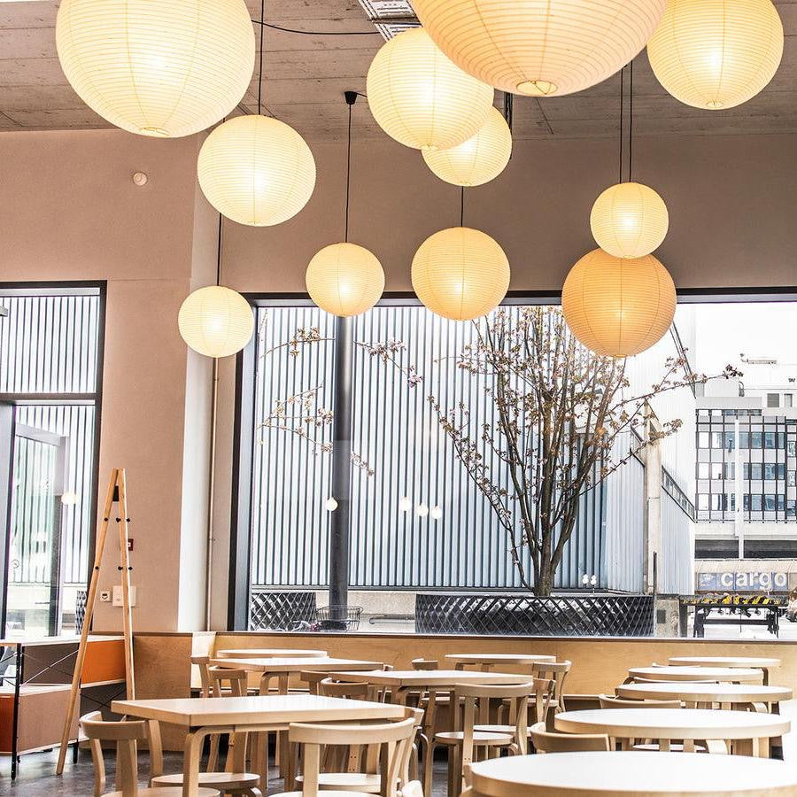 Hængelampe af rispapir