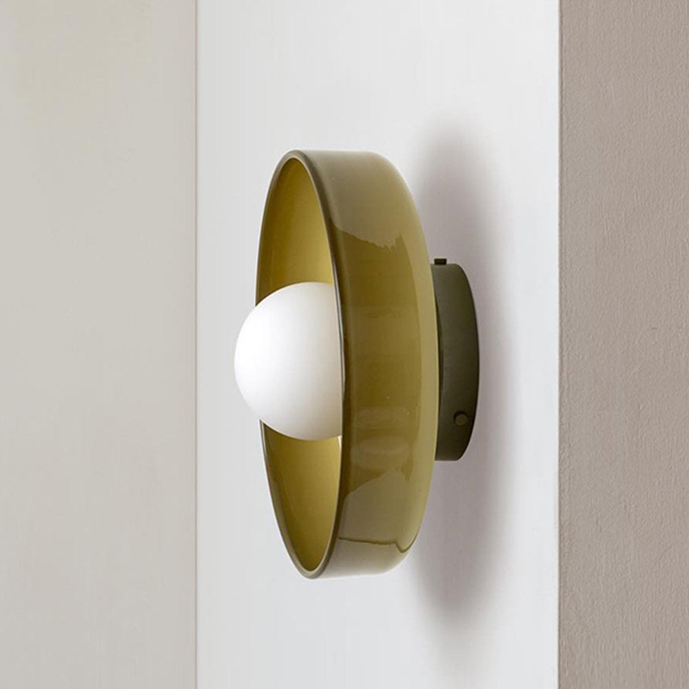 Moderne loftslampe D25/35cm med mundblæst, sandblæst, ravfarvet glasskærm og hvid, matteret diffusor | G9 LED | AC 220V-240V