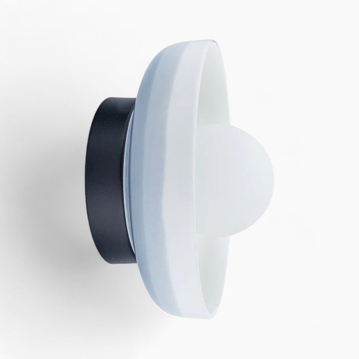 Minimalistisk blå rund keramisk væglampe D20cm H20cm | Hardwired G9-pærefod