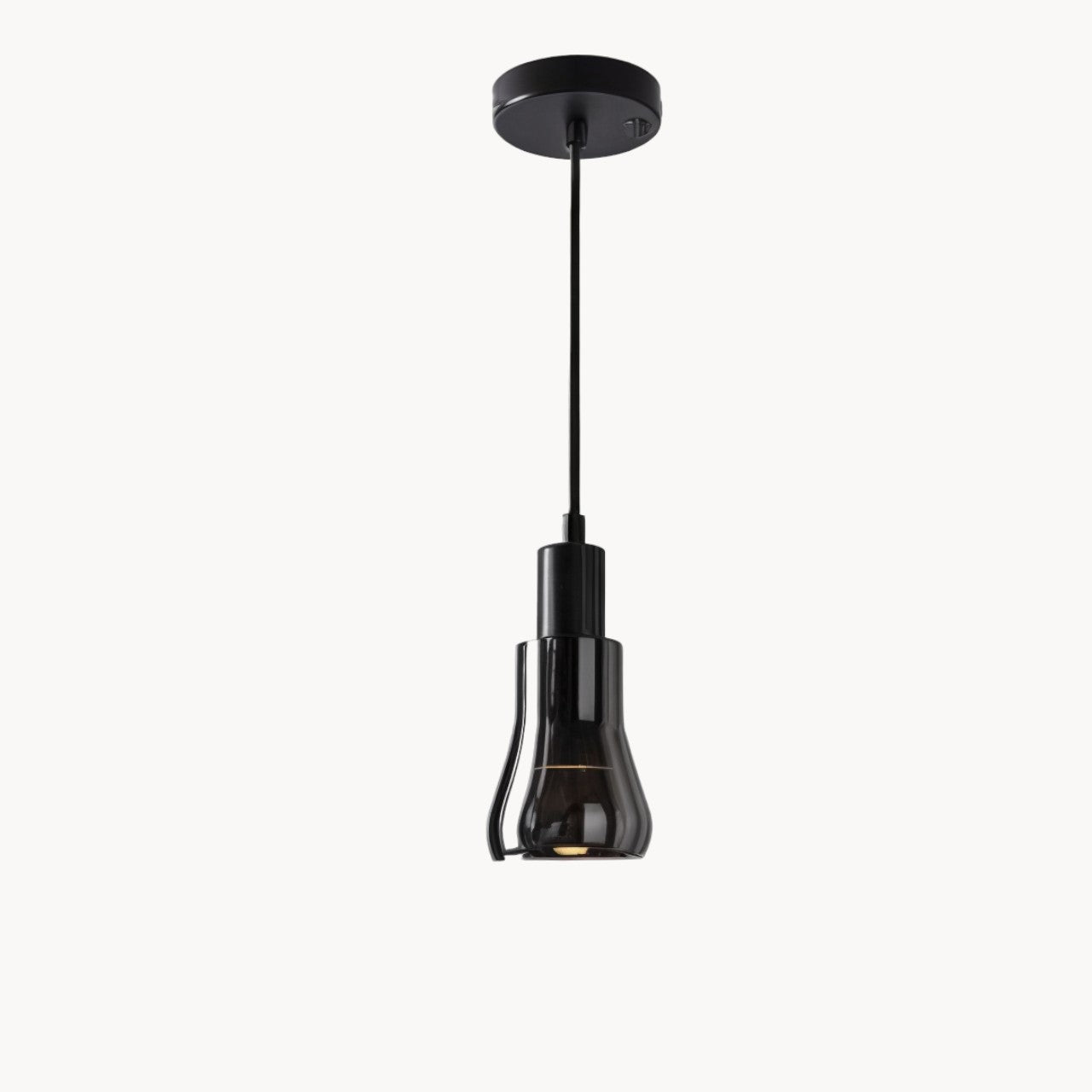 Moderne Røgfarvet Pendel - Glas og Metal, Energibesparende, Nem at Installere