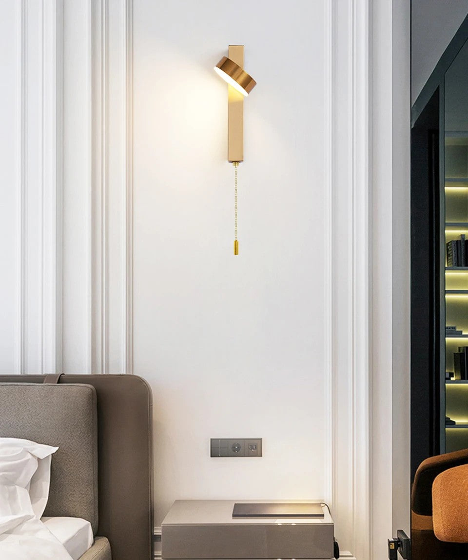 Elegant 350° drejelig væglampe - 9W LED, moderne væglampe til hjemmet - metal & akryl, DC-styret