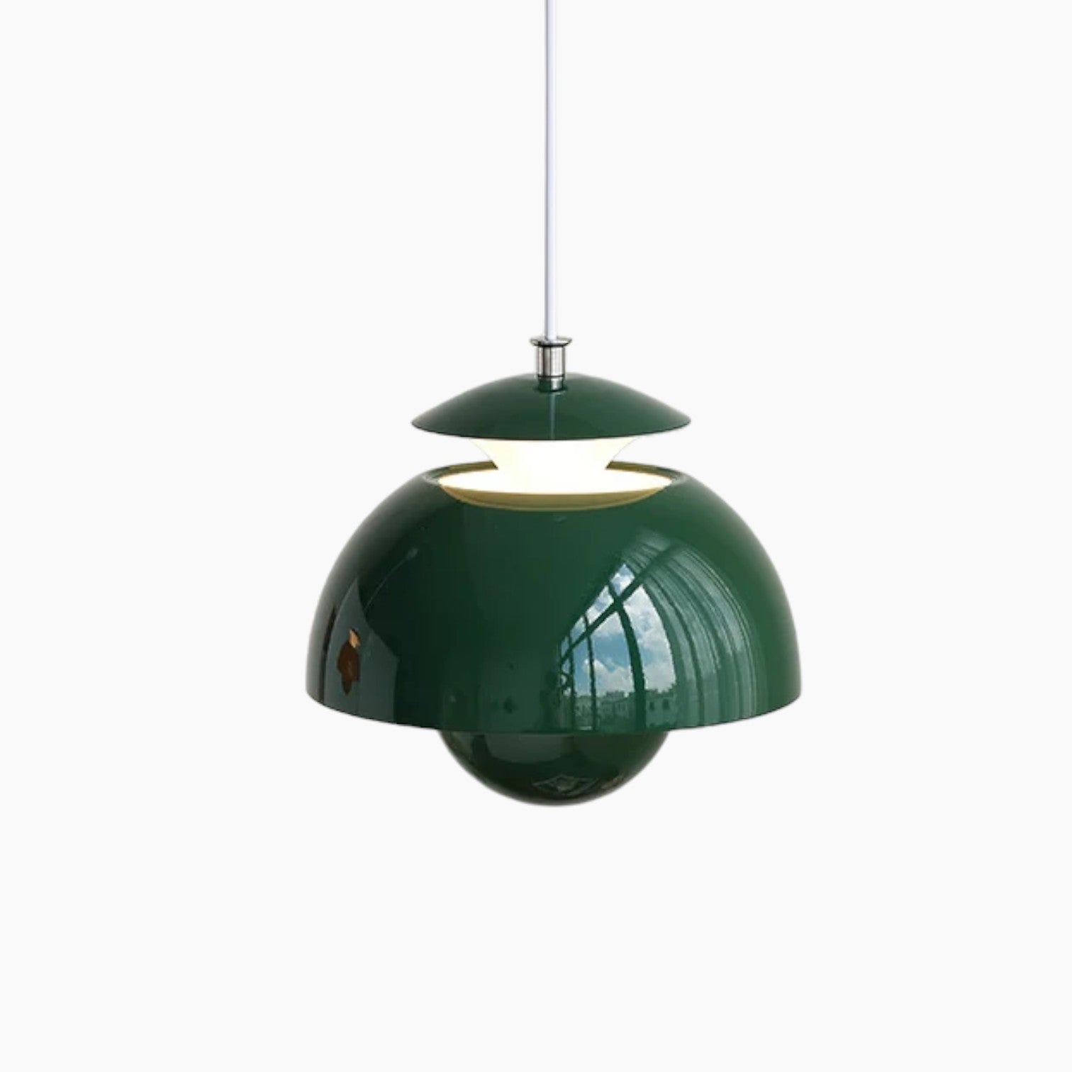 Moderne knop-væglampe af metal - LED-pendel med justerbart kabel, 1 lyskilde