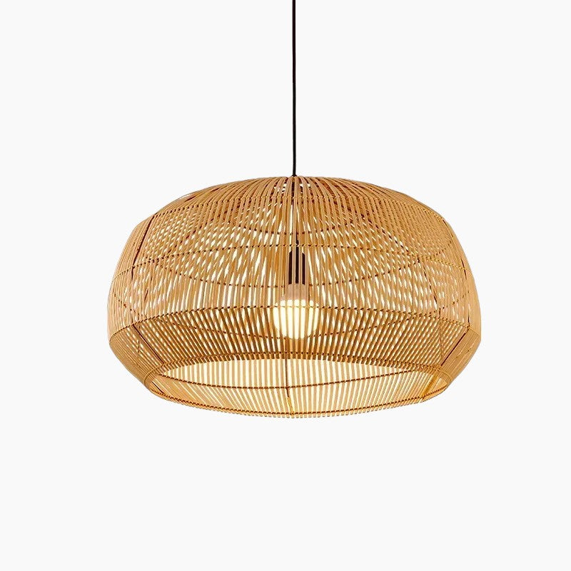 Håndlavet rattan-pendel | Naturlig bambus og træ | Moderne stil | Kompatibel med LED-pære