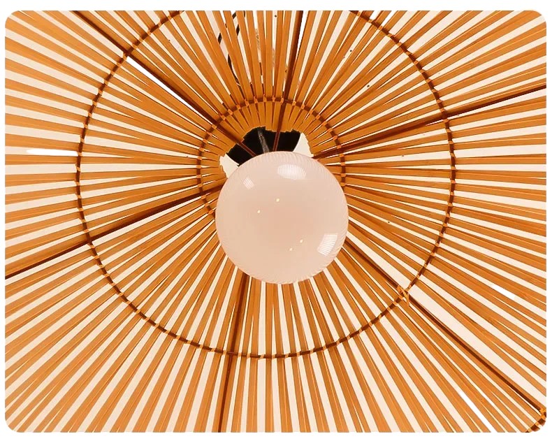 Håndlavet rattan-pendel | Naturlig bambus og træ | Moderne stil | Kompatibel med LED-pære